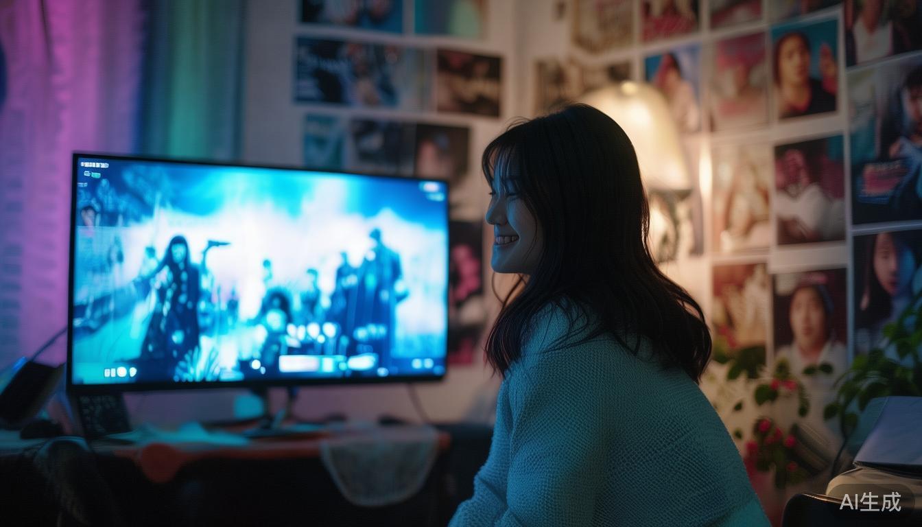 以某位粉丝为例，她热衷于追韩网剧和直播偶像演唱会。